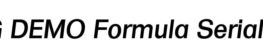  DEMO Formula Serial Medium Italic