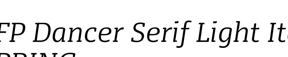  DEMO FP Dancer Serif Light Italic Italic