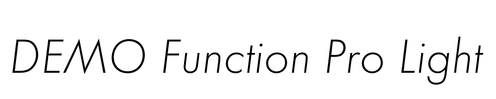 FSP DEMO Function Pro Light Italic