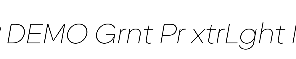 FSP DEMO Grnt Pr xtrLght Italic