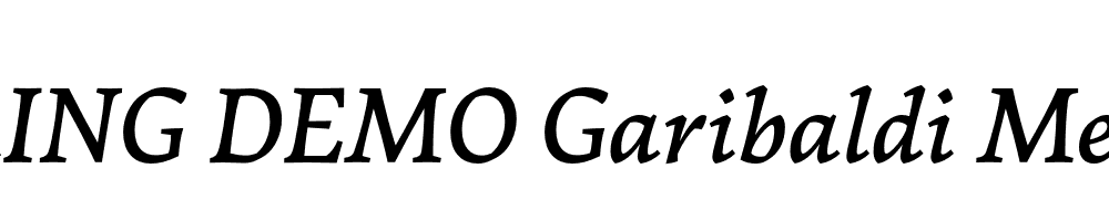  DEMO Garibaldi Medium Italic