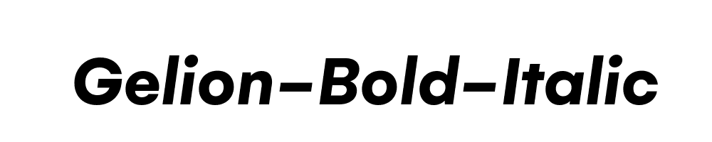 Gelion-Bold-Italic