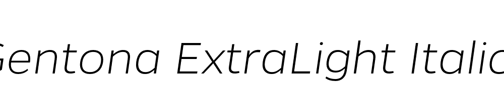  DEMO Gentona ExtraLight Italic Regular