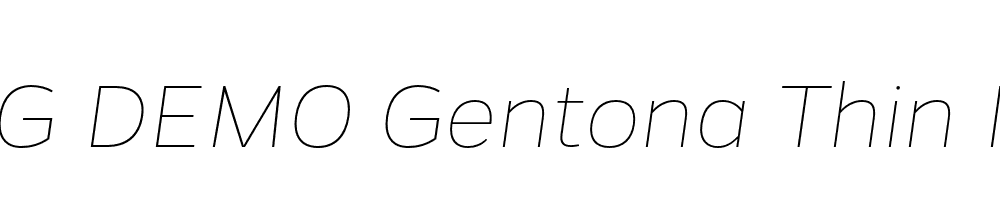  DEMO Gentona Thin Italic Regular