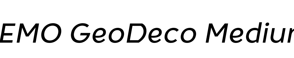 FSP DEMO GeoDeco Medium Italic