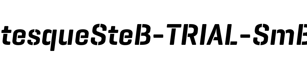 GeogrotesqueSteB-TRIAL-SmBd-Italic