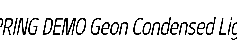  DEMO Geon Condensed Light Italic