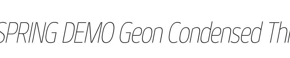  DEMO Geon Condensed Thin Italic