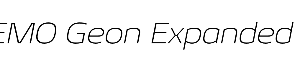  DEMO Geon Expanded ExtraLight Italic