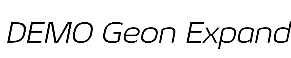  DEMO Geon Expanded Light Italic