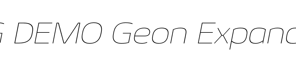  DEMO Geon Expanded Thin Italic