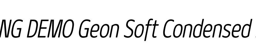  DEMO Geon Soft Condensed Light Italic