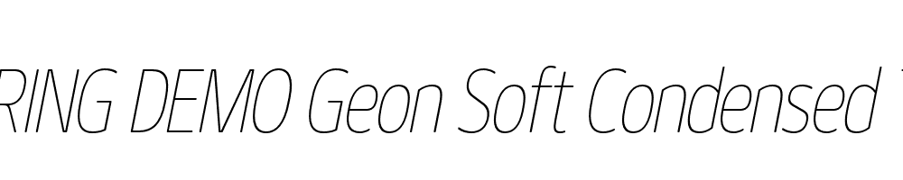  DEMO Geon Soft Condensed Thin Italic