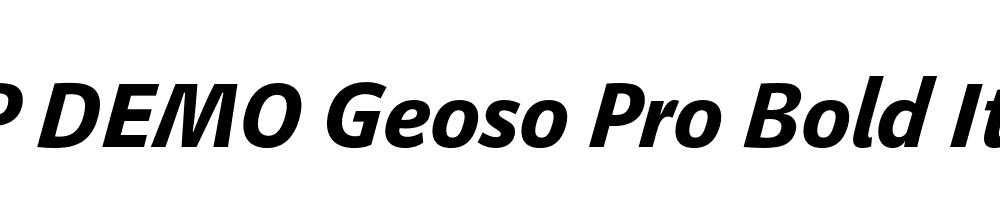 FSP DEMO Geoso Pro Bold Italic