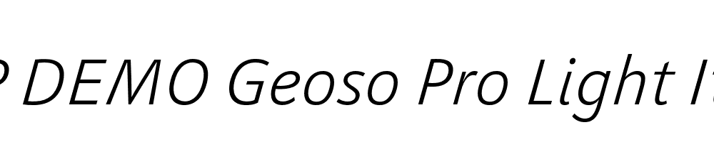 FSP DEMO Geoso Pro Light Italic