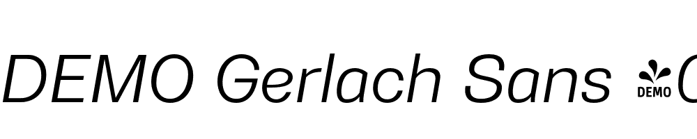  DEMO Gerlach Sans 401 Regular Italic