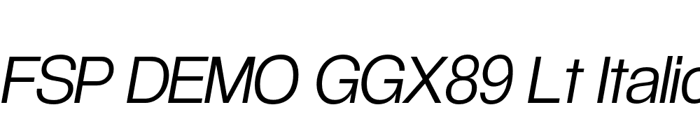 FSP DEMO GGX89 Lt Italic