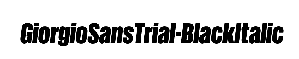 GiorgioSansTrial-BlackItalic