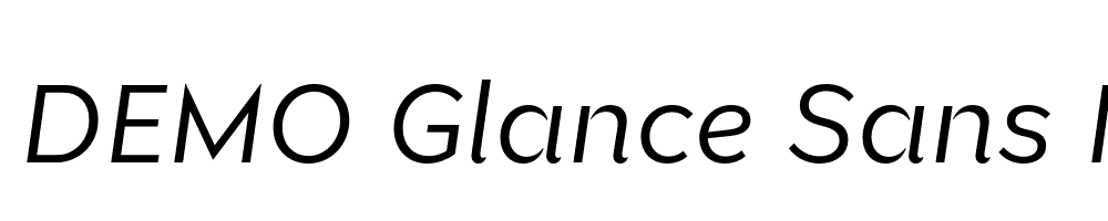 FSP DEMO Glance Sans Italic