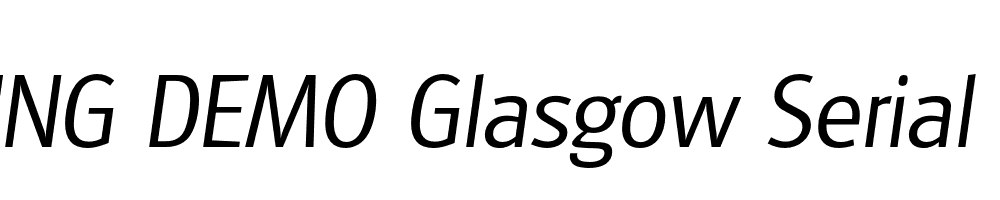  DEMO Glasgow Serial Light Italic