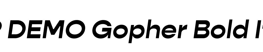 FSP DEMO Gopher Bold Italic