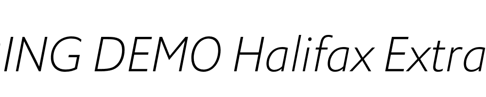  DEMO Halifax ExtraLight Italic