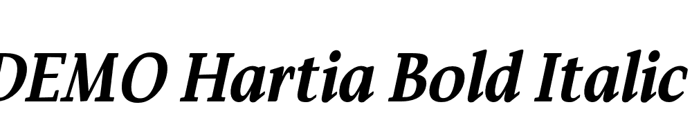 FSP DEMO Hartia Bold Italic Italic