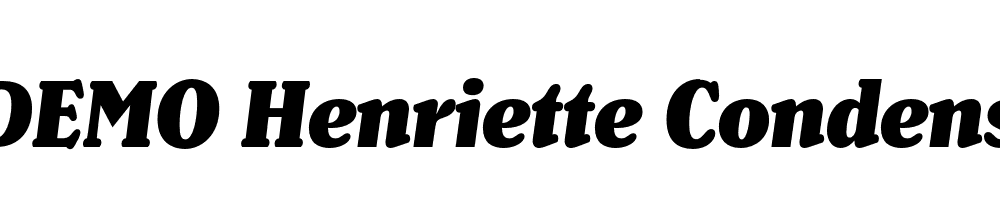  DEMO Henriette Condensed Black Italic