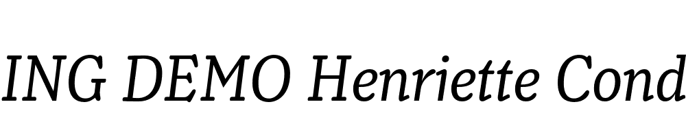  DEMO Henriette Condensed Italic