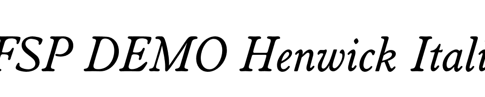 FSP DEMO Henwick Italic