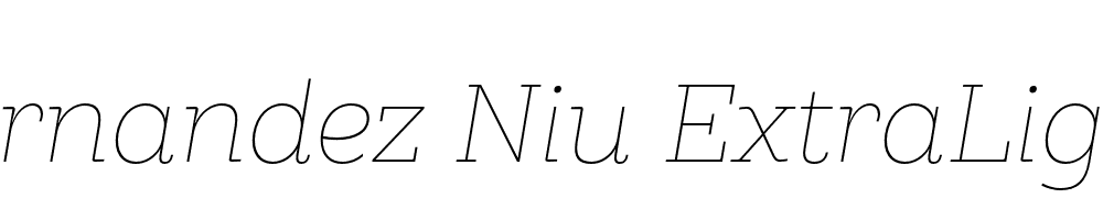  DEMO Hernandez Niu ExtraLight Italic Regular