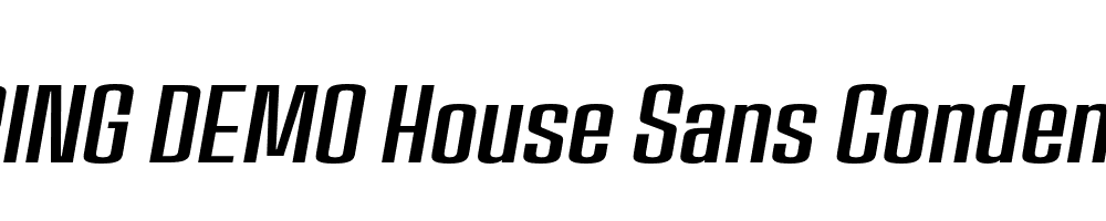  DEMO House Sans Condensed Italic