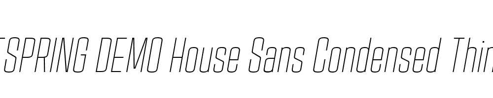  DEMO House Sans Condensed Thin Italic