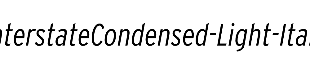 InterstateCondensed-Light-Italic