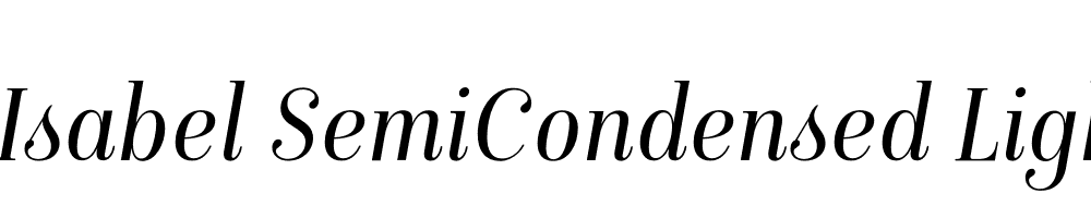  DEMO Isabel SemiCondensed Light Italic