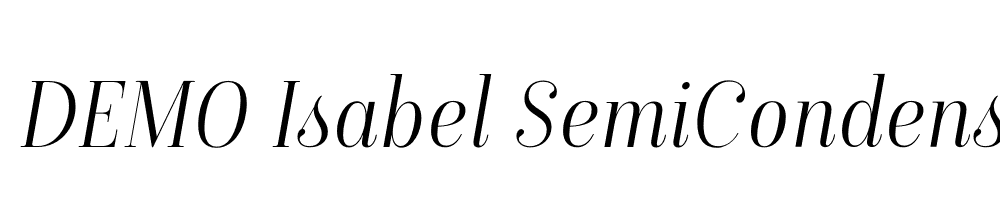  DEMO Isabel SemiCondensed Thin Italic