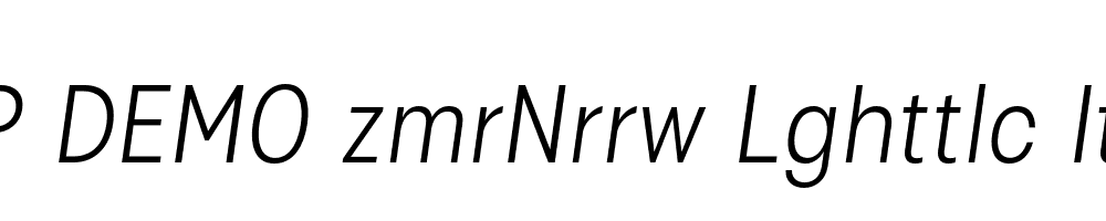 FSP DEMO zmrNrrw Lghttlc Italic