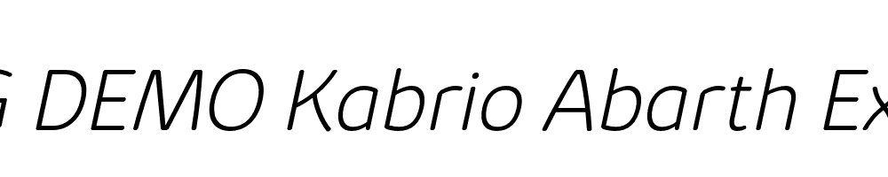  DEMO Kabrio Abarth ExtraLight Italic