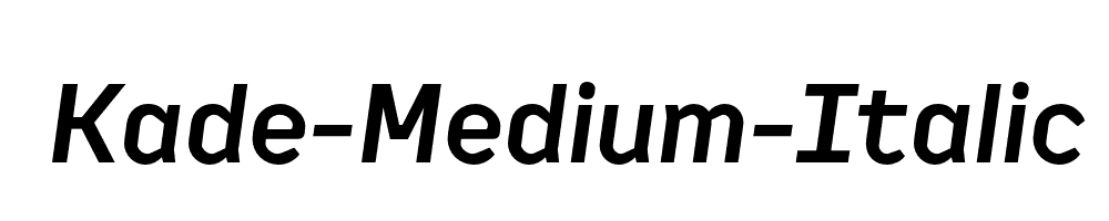 Kade-Medium-Italic