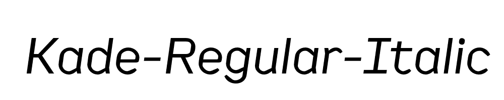 Kade-Regular-Italic