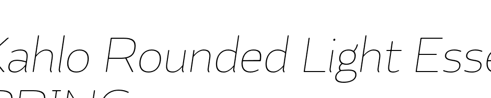  DEMO Kahlo Rounded Light Essential Light Italic