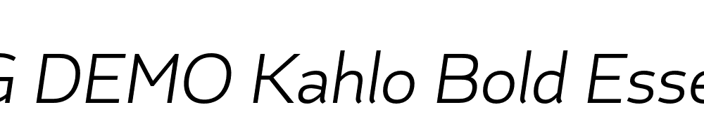  DEMO Kahlo Bold Essential Bold Italic