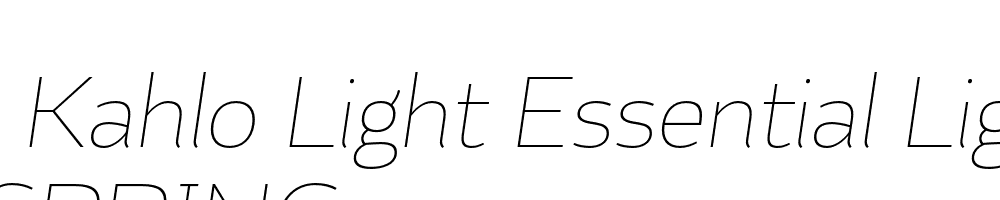  DEMO Kahlo Light Essential Light Italic