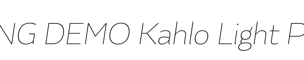  DEMO Kahlo Light Pro Light Italic