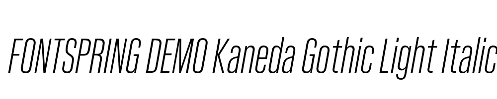  DEMO Kaneda Gothic Light Italic