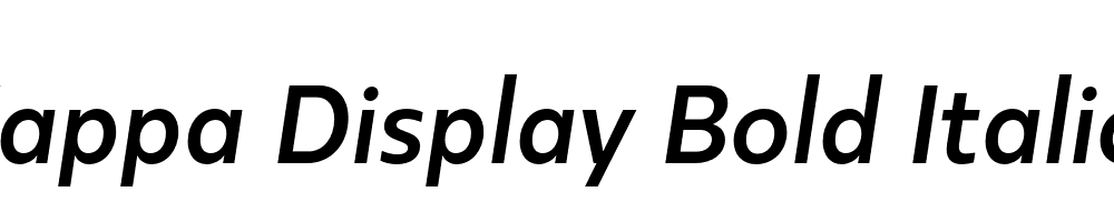  DEMO Kappa Display Bold Italic Regular