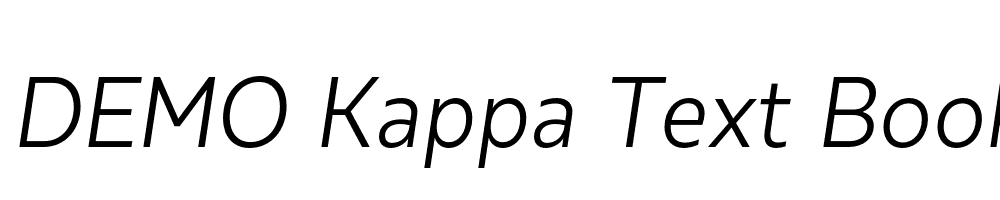  DEMO Kappa Text Book Italic Regular