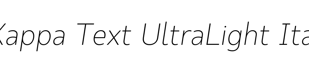  DEMO Kappa Text UltraLight Italic Regular