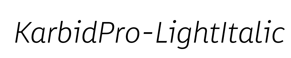 KarbidPro-LightItalic