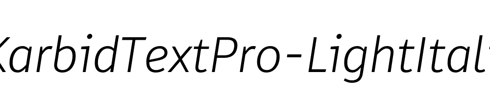 KarbidTextPro-LightItalic